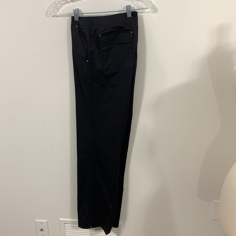 Calvin Klein Dark Navy Blue creased work pants / office pants Size 14 good cond - Picture 1 of 7
